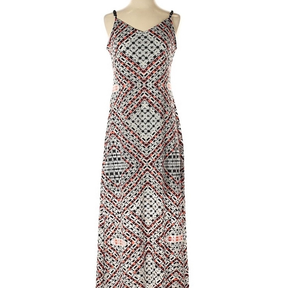 Pixley Black and White Geometric Maxi Dress